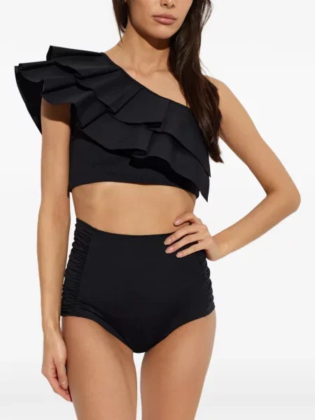 Bikini Maio Paris cu volane cu un umăr gol negru