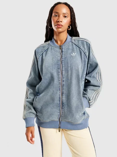 Adidas Kurtka Sst Oversize Denim niebieska