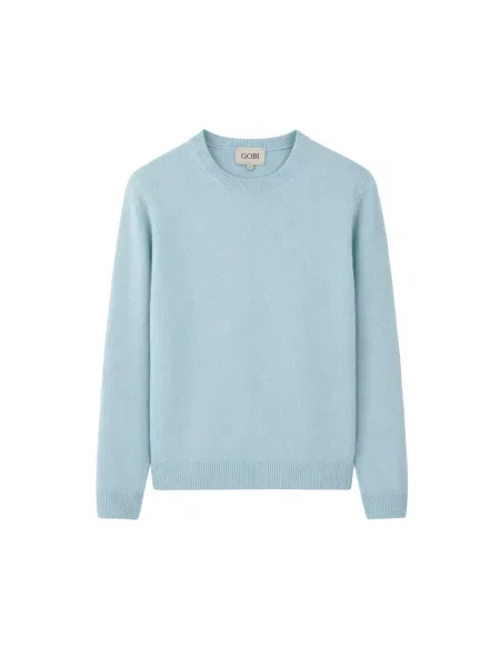 GOBI Cashmere Pulover Women's Essential Cashmere Crewneck Sweater deschis albastru