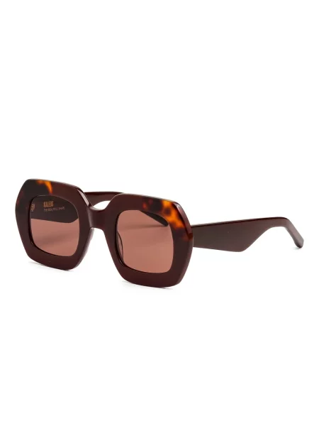 Ochelari de soare Kaleos cu imprimeu geometric maro