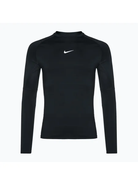 Мъжки тренировъчен суитшърт с дълъг ръкав Nike Pro Warm LS черен/бял бяло