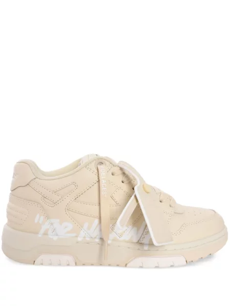 Sneakerși Off-white din piele business alb