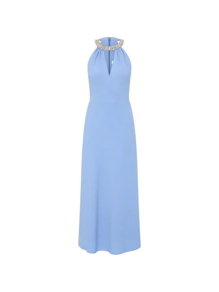 Rochie midi Rebecca Vallance cu gât halter albastru