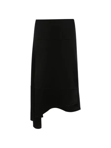 Fustă midi Victoria Beckham asimetrică negru