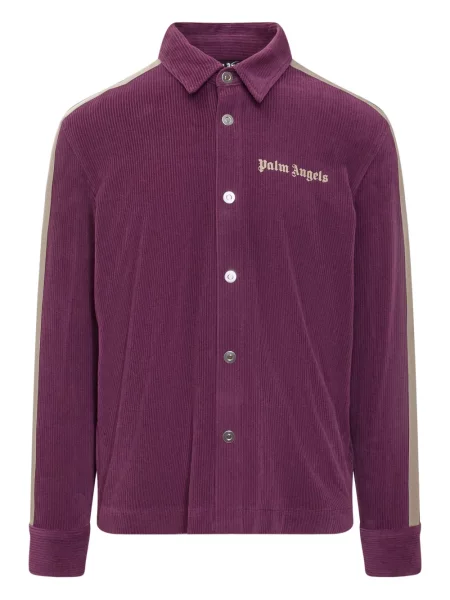 Cămașă cu dungi Palm Angels cu dungi cu autograf violet