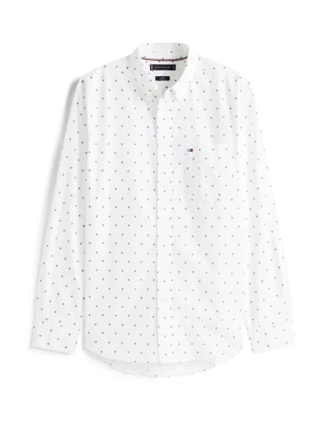 TOMMY HILFIGER Cămașă FLEX bleumarin alb