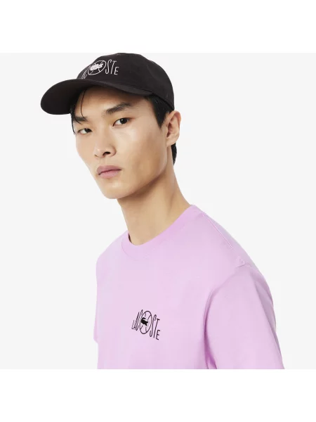 Lacoste T-Shirt Z Nadrukiem różowy