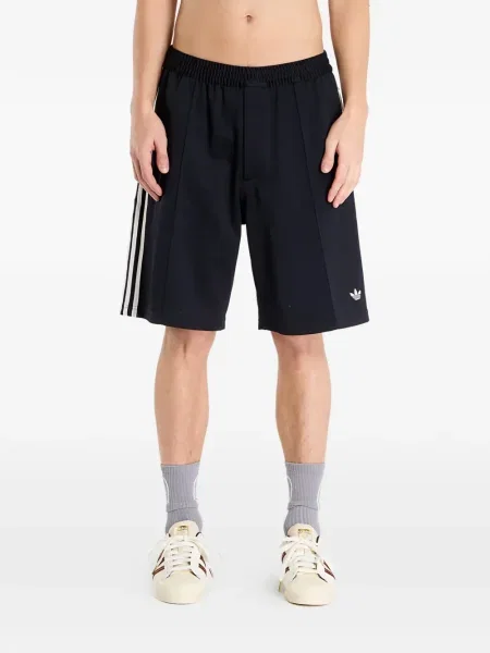 Papuci Adidas cu dungi din țesătură twill negru