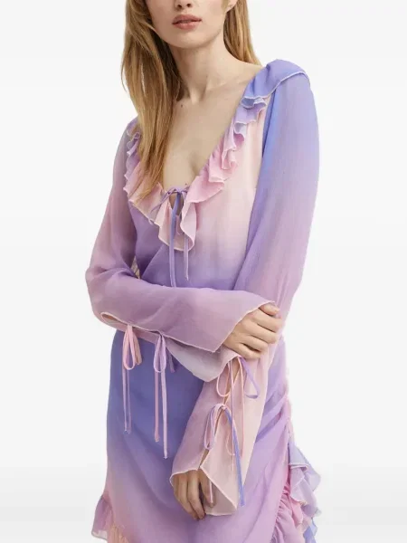 Odgovarati haljina Résumé s volanima ljubičasta