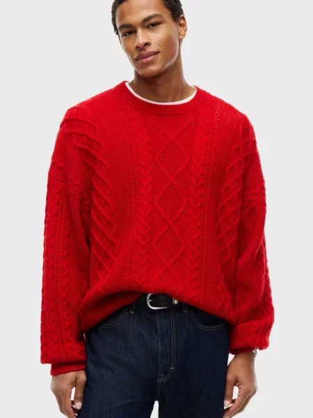 Шерстяной свитер Tommy Jeans красный