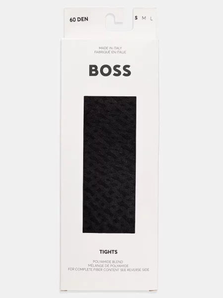 Pančuchové nohavice BOSS TH Monogram PA W čierna