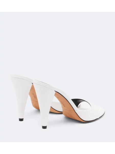 Papuci tip mules Jude din piele alb