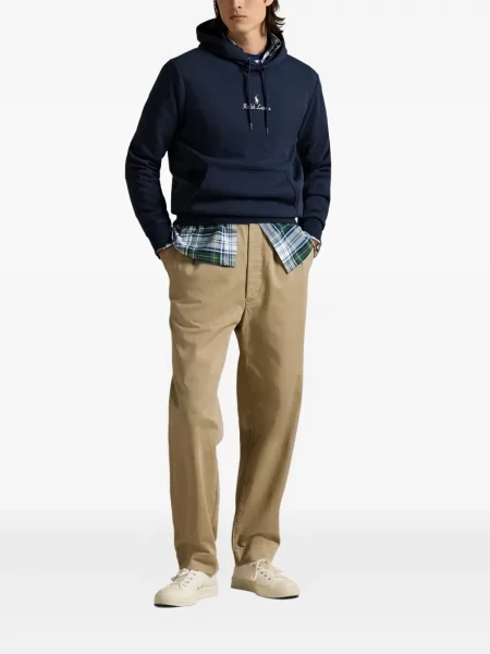 Briaunotas pusiau užtrauktukas zomšinės bokseriai Polo Ralph Lauren balta