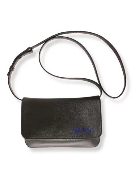 Torba crossbody Marni skórzana czarna