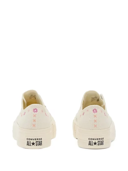 Sneakerși Converse cu broderie cu model floral cu platformă negru