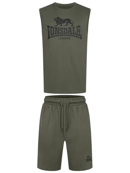 LONSDALE Tricou Allanton oliv negru