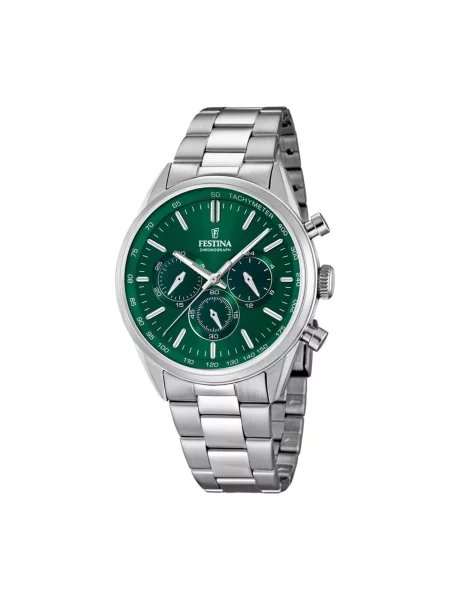 FESTINA Analogové hodinky Chronograph Timeless Chronograph' zelená