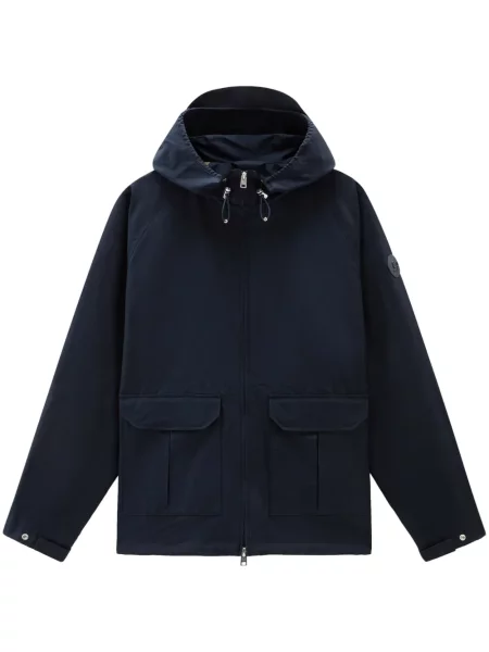 Geacă Woolrich cu glugă albastru