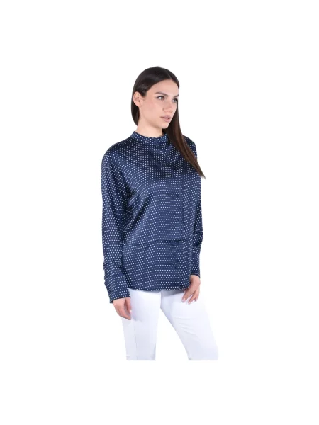 Satynowa koszula Michael Kors niebieska