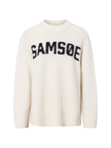 Samsøe Samsøe Sweter z zawartością wełny Sakeiku Kobiety S biały
