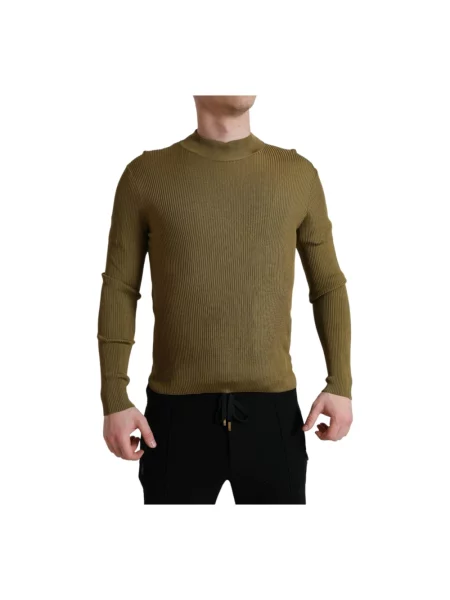 Dzianinowy sweter Dolce And Gabbana zielony