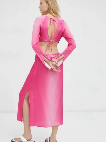 Herskind sukienka maxi prosta fioletowy