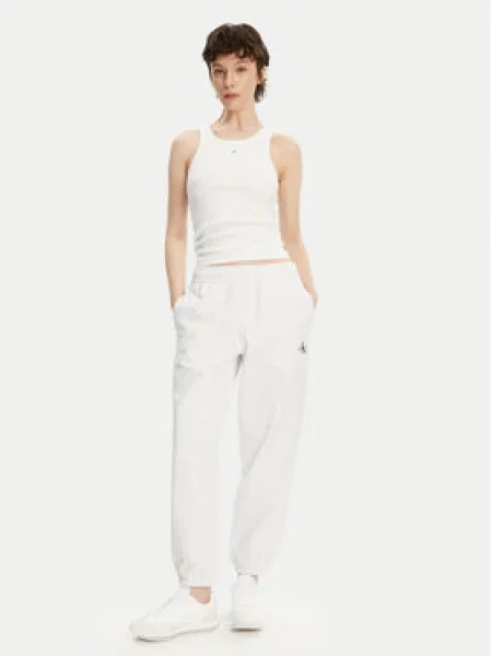 Calvin Klein Jeans Teplákové kalhoty Monologo bílá