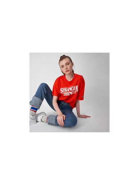 Champion x Stranger Things Men´s T-Shirt Mężczyźni Koszulki Champion Size: M czerwony