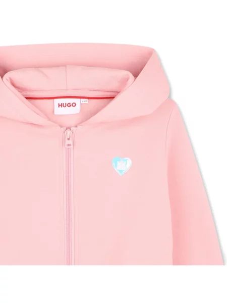 Bluza z kapturem dziecięca Hugo różowa