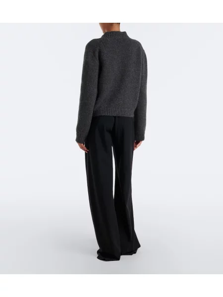 Pantaloni The Row de lână negru