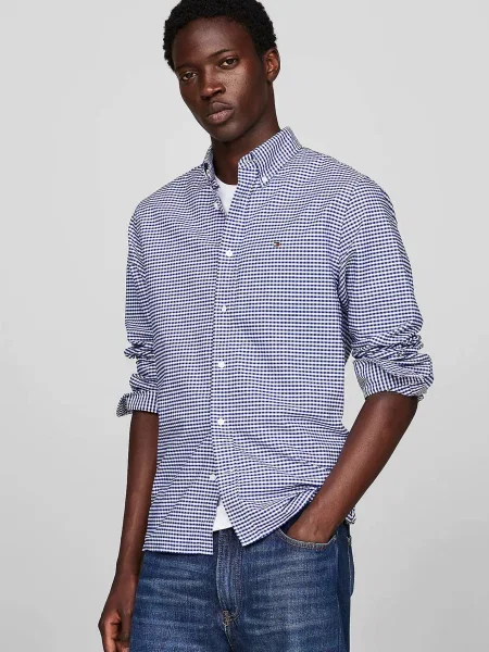 Картата твілова сорочка Tommy Hilfiger синя