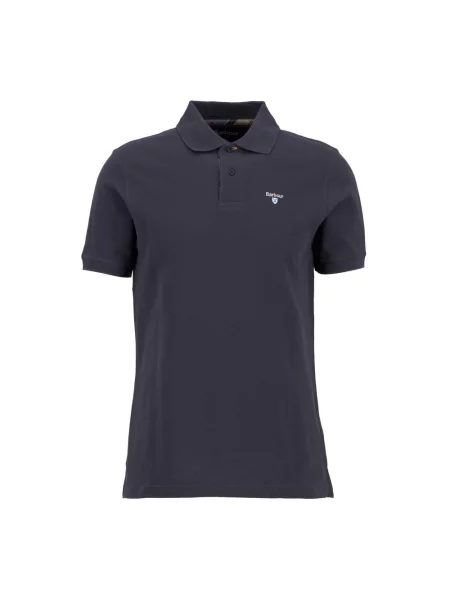Koszulka polo Barbour w kratę niebieska