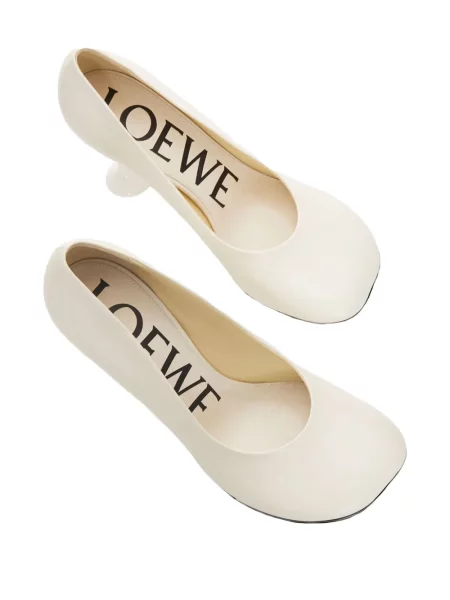 Pantofi cu toc Loewe din piele alb