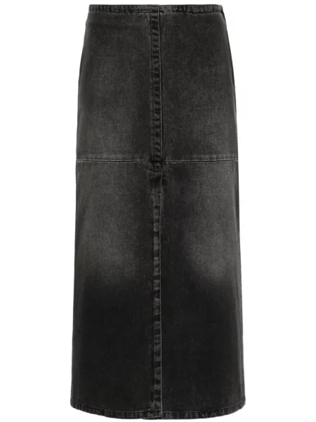Fustă din denim Mm6 Maison Margiela până la genunchi gri