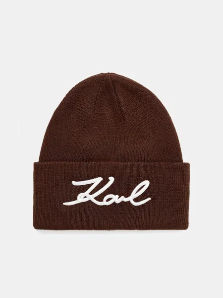 Kapa s dodatkom vune Karl Lagerfeld K/SIGNATURE smeđa