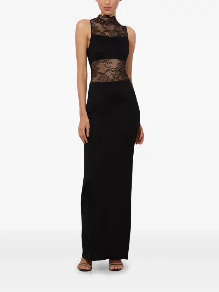 Rochie maxi Alice + Olivia din dantelă de costum negru