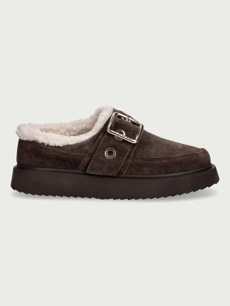 Inuikii copati semišasti Micro Buckle rjava