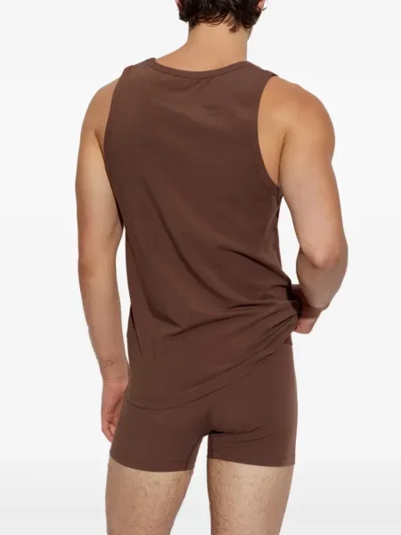Pidžama Mm6 Maison Margiela s printom smeđa