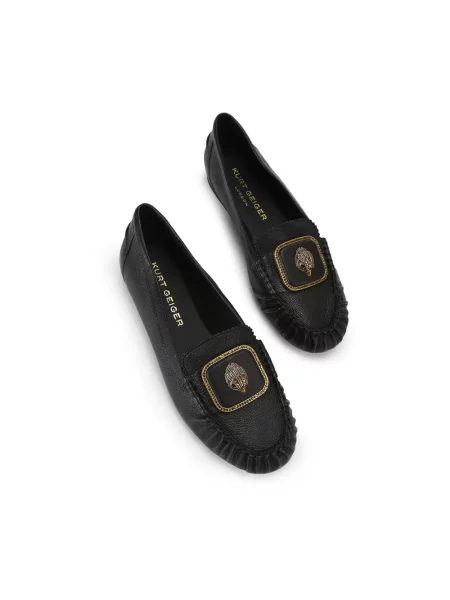 Kurt Geiger London mokasyny skórzane Pimlico Moccasin Black Leather czarne