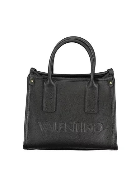 Lniana torebka Valentino Bags czarna