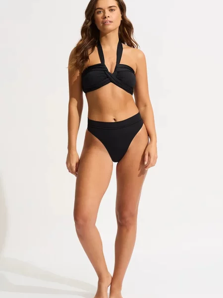 Seafolly biustonosz kąpielowy Halter Bandeau czarny