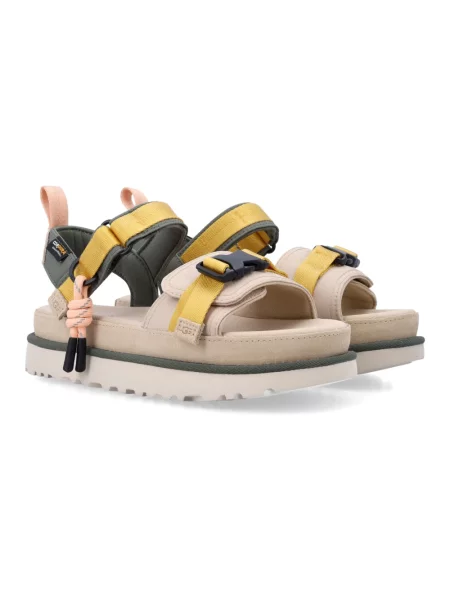 Sneakersy Ugg na platformie skórzane beżowe