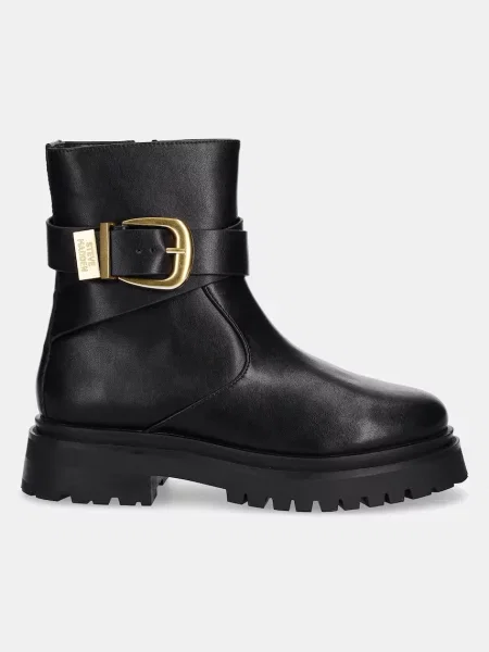 Кожаные ботинки Steve Madden на платформе черные