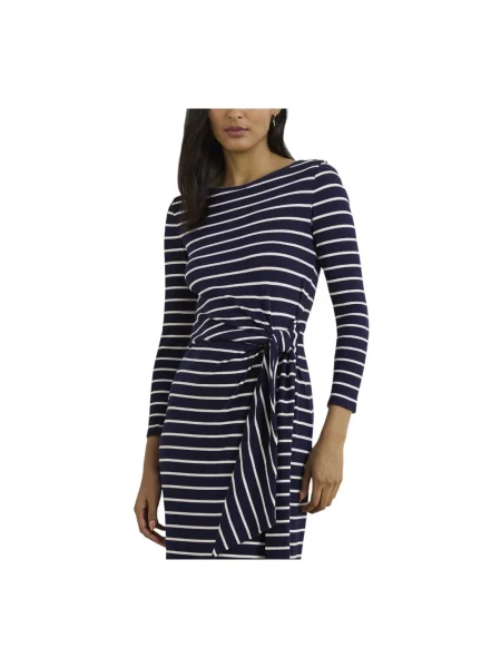 Sukienka midi Ralph Lauren w paski niebieska