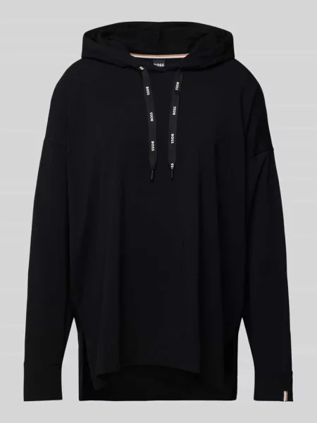Bluza z kapturem z mieszanki bawełny Boss czarna