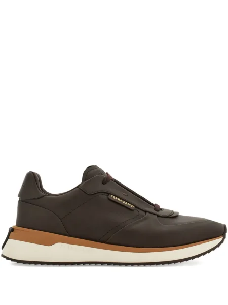 Sneakerși Ferragamo din piele maro