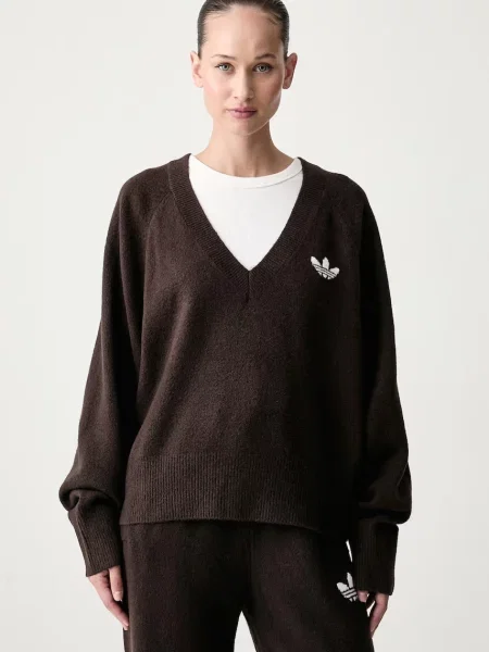 Adidas Originals пуловер дамски Essentials Knit кафяво