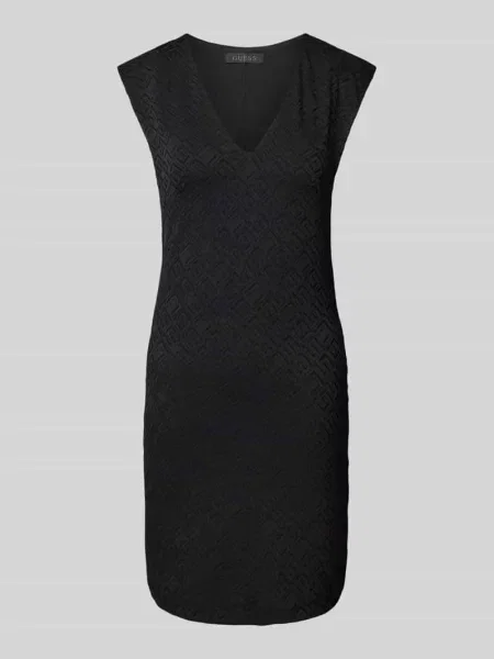 Sukienka mini z fakturowanym wzorem model ‘OFELIA’ Guess czarna