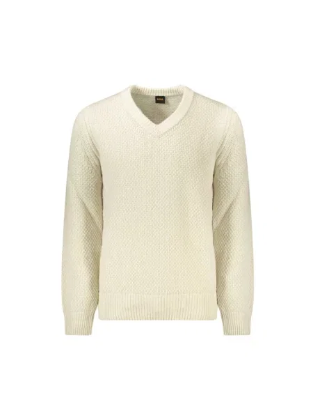 Sweter Hugo Boss wełniany beżowy