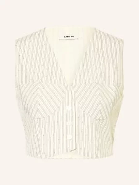 Sandro Kamizelka Blezerowa Z Kamieniami Ozdobnymi weiss czarna